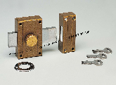 Verrou Muel 60 mm à pompe coffre à bandes de renfort